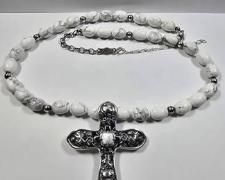 Lot # : 497 - Signed Sterling Silver Cross and Sterling Silver
