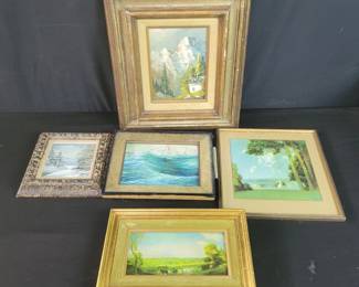Lot # : 134j - Three signed oil paintings, two prints
