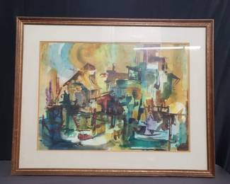 Lot # : 128 - Signed framed watercolor painting
