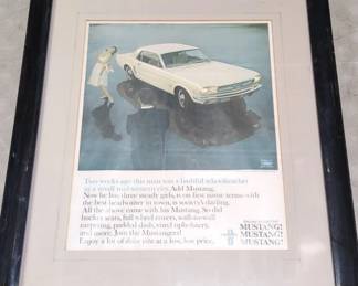Lot # : 359a - Framed 1964-65 era Ford Mustang advertisement
