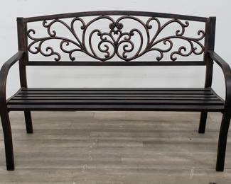 Lot # : 93 - Metal patio bench
