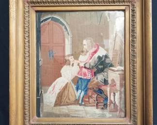 Lot # : 68 - Antique framed needlepoint tapestry
