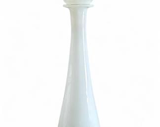 Lot # : 364a - Large West Elm white glass decanter bottle decor
