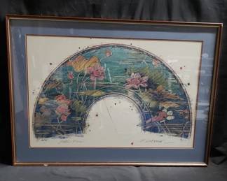Lot # : 297 - William Gatewood Lotus Fan print
