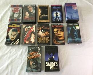 Lot # : 452f - Horror slasher VHS tapes (box)
