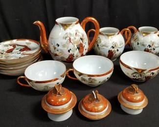 Lot # : 390 - Group of Asian Bone china teapot, teacup,
