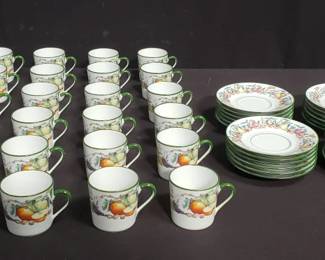 Lot # : 373 - 48 piece Limoges France La Reine pattern teacups
