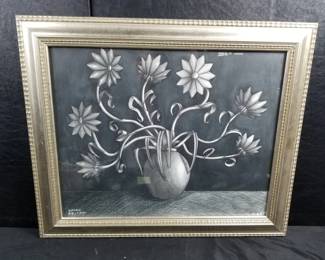 Lot # : 332 - Signed Issac Beltran ink & graphite still life
