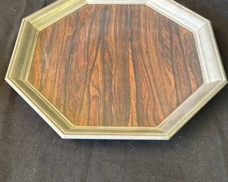 Lot # : 433z - Vintage Gorham pewter & wood serving tray
