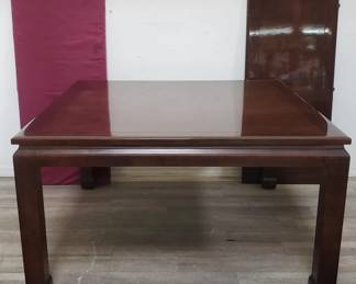 Lot # : 436 - Bau exotic wood dining table with 2 leaves
