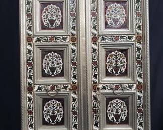 Lot # : 107 - Vintage tin and wood door wall decoration
