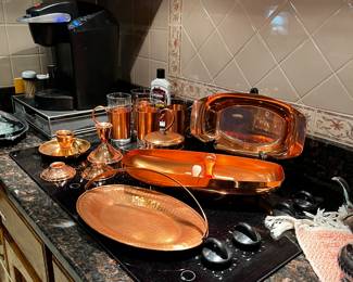 Copper serving pieces