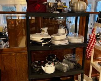 Corning percolators, Hamilton Beach crockpot and insulated carrying case