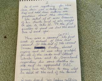 notes from research on Elvis, book can be found on Amazon
