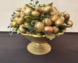 MCM gold tone flower/fruit bowl