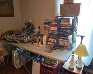 Heaters, Lamps, Books, Fans, Luggage Racks, Queen Blow-Up Mattress, Wooden Toys & Christmas Decor