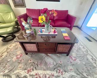 Bob Timberlake coffee table with baskets.