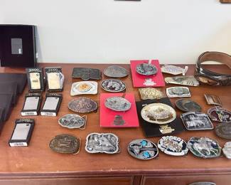 Belt buckle collection.