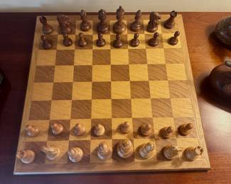 Large wood chess set.