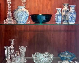 Crystal, ceramics and cut glass.