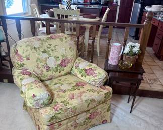Sherrill floral upholstered chair.