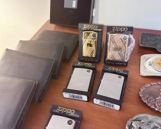 Zippo lighters.