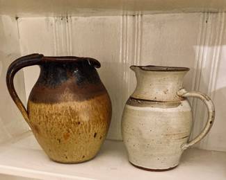Handmade Pottery Pitchers.