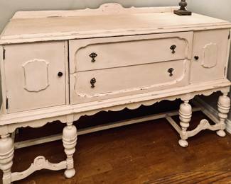 1960s Vintage Finished Framed 2 Drawer 2 Door Buffet