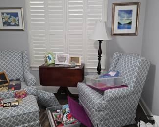 Pair of Swivel Glider chairs