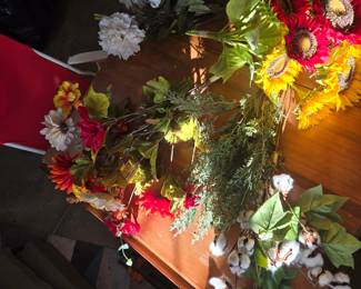 Faux sunflowers, cotton & more