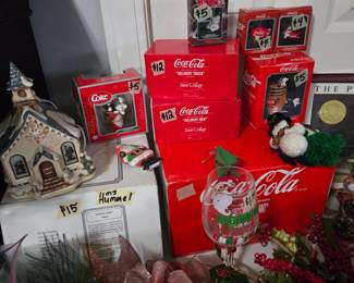 Coca-Cola "Snow Village" & Enesco. M.J. Hummel & vintage Hallmark 