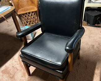 Vintage Black Vinyl Armchair $125