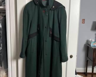 Green Boiled Wool Women's Long coat XL $120