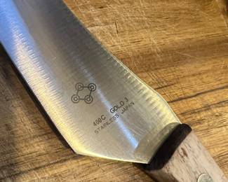 4 Vtg 400C Gold 3 Stainless Japan SUSHI Knives 