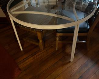 Patio Table $15, Studded  Leather Chairs $50 each