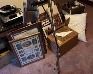 Mid-Century Modern Chrome Lamp $75, Kodak Slide Carousel 4400, Frames $1-30 