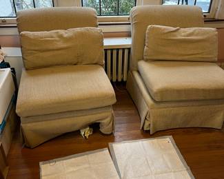 Armless chairs, pair $100
