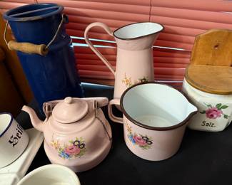 Pink Floral Enamelware
