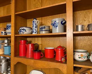 Lots Red Enamelware