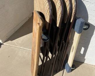 Four Fine Folding Chairs And Two Furniture Dollies 