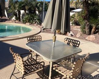 Pleasing Patio Table Chairs And Umbrella 