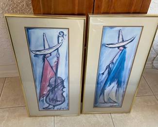 Two Signed Framed Matted DeGrazia Prints