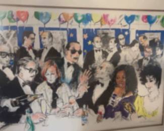 Celebrity Night At Spago By LeRoy Neiman Signed Lithograph