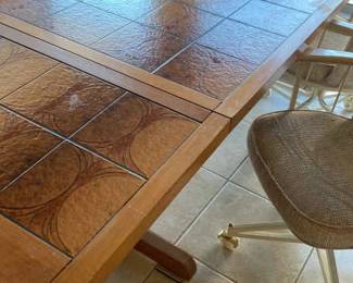 Tile Top Extendable Table and Four Chairs