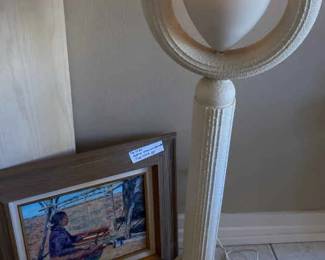 Oil Painting by Dori Young and Stoneware Lamp