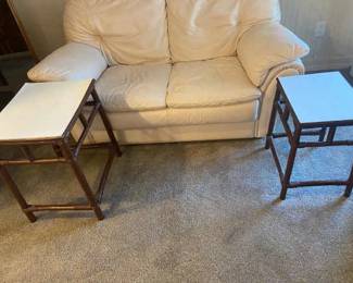 Super Soft Leather Sofa and Two Tables