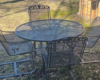 Dining iron table and 4 chairs