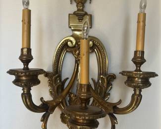 One of two wall sconces