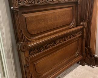 Queen carved bed frame