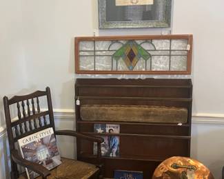 One of several stained glass pieces